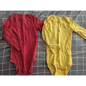 Carter's red and yellow striped onesies